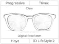 Progressive - Hoya - ID LifeStyle 2 - Digital FreeForm - Trivex - Clear