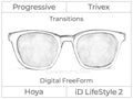 Progressive - Hoya - ID LifeStyle 2 - Digital FreeForm - Trivex - Transitions Signature