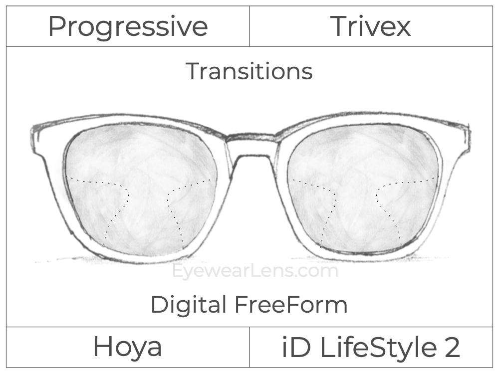 Progressive - Hoya - ID LifeStyle 2 - Digital FreeForm - Trivex - Transitions Signature