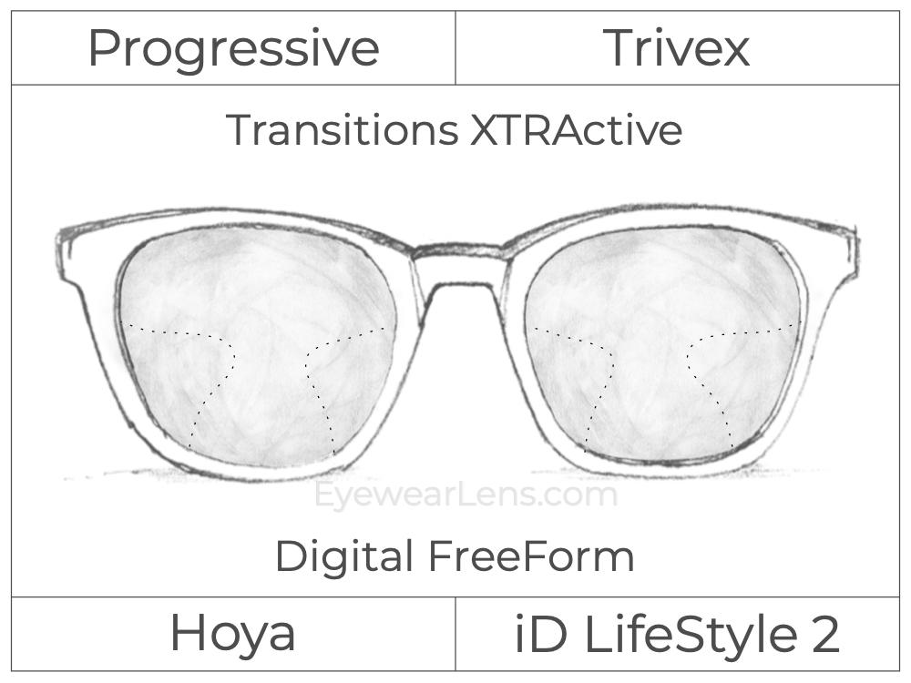 Progressive - Hoya - ID LifeStyle 2 - Digital FreeForm - Trivex - Transitions XTRActive