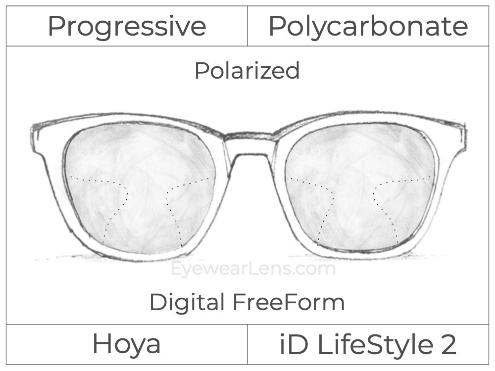 Progressive - Hoya - ID LifeStyle 2 - Digital FreeForm - Polycarbonate - Polarized