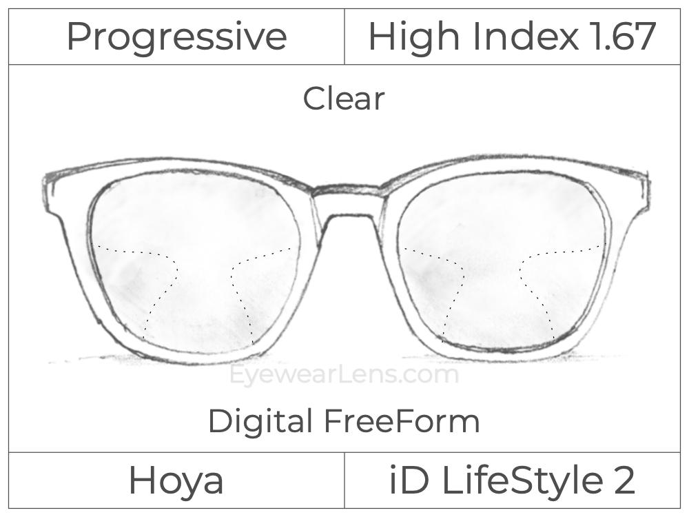 Progressive - Hoya - ID LifeStyle 2 - Digital FreeForm - High Index 1.67 - Clear
