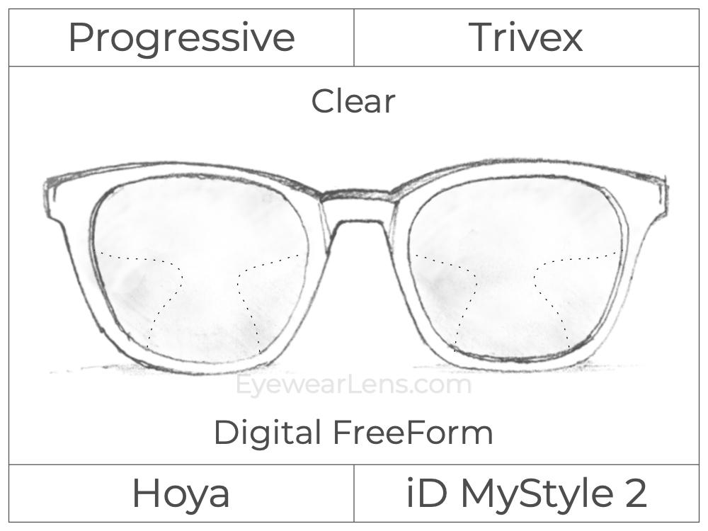 Progressive - Hoya - ID MyStyle - Digital FreeForm - Trivex - Clear