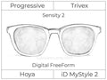 Progressive - Hoya - ID MyStyle 2 - Digital - Trivex - Sensity 2