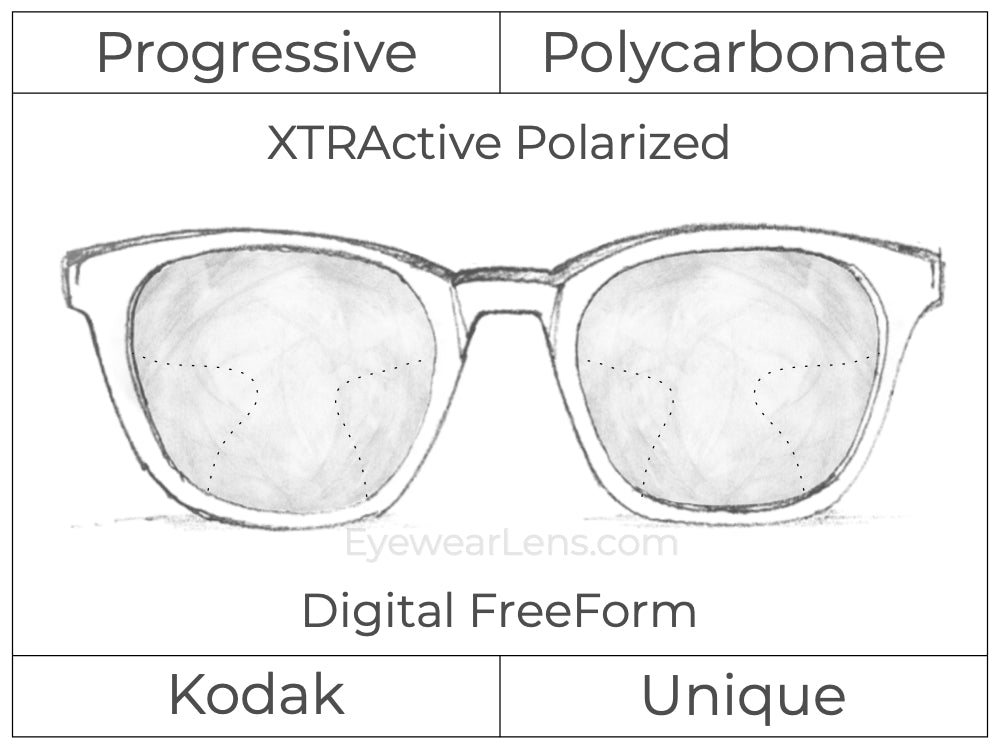 Progressive - Kodak - Unique - Digital - Polycarbonate - Transitions XTRActive Polarized