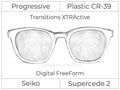 Progressive - Seiko - Supercede 2 - Digital FreeForm - Plastic - Transitions XTRActive