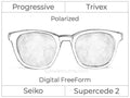 Progressive - Seiko - Supercede 2 - Digital FreeForm - Trivex - Polarized