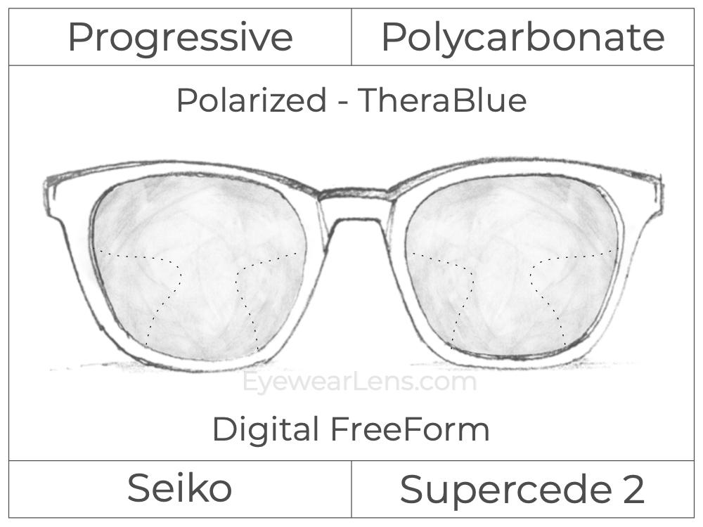 Progressive - Seiko - Supercede 2 - Digital FreeForm - Polycarbonate - Polarized - TheraBlue