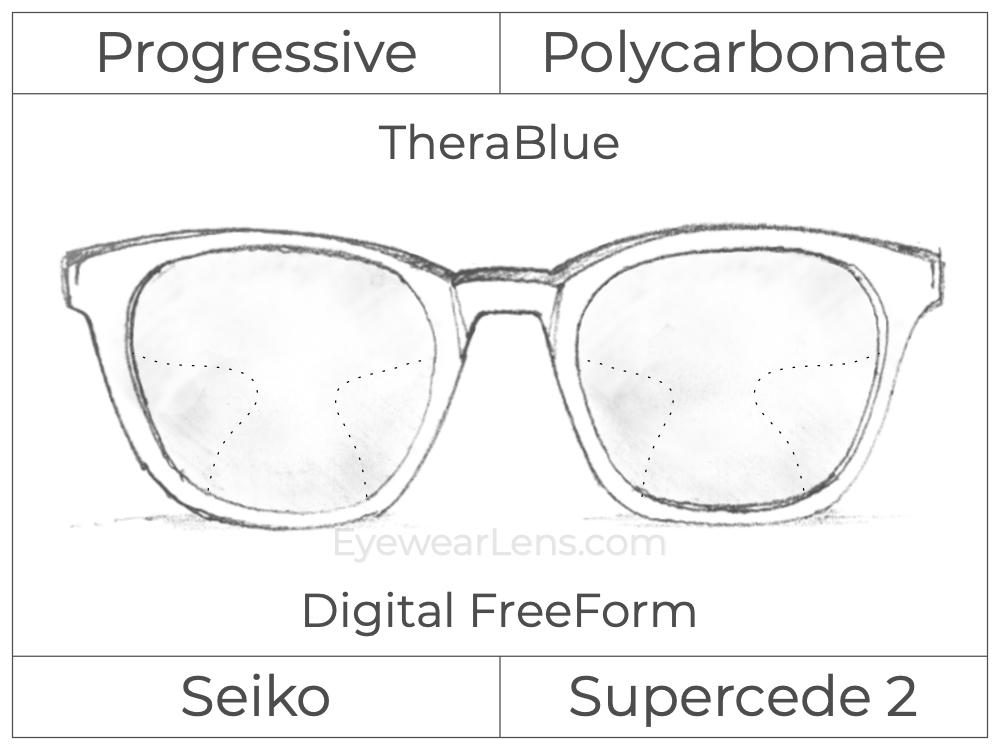 Progressive - Seiko - Supercede 2 - Digital FreeForm - Polycarbonate - TheraBlue