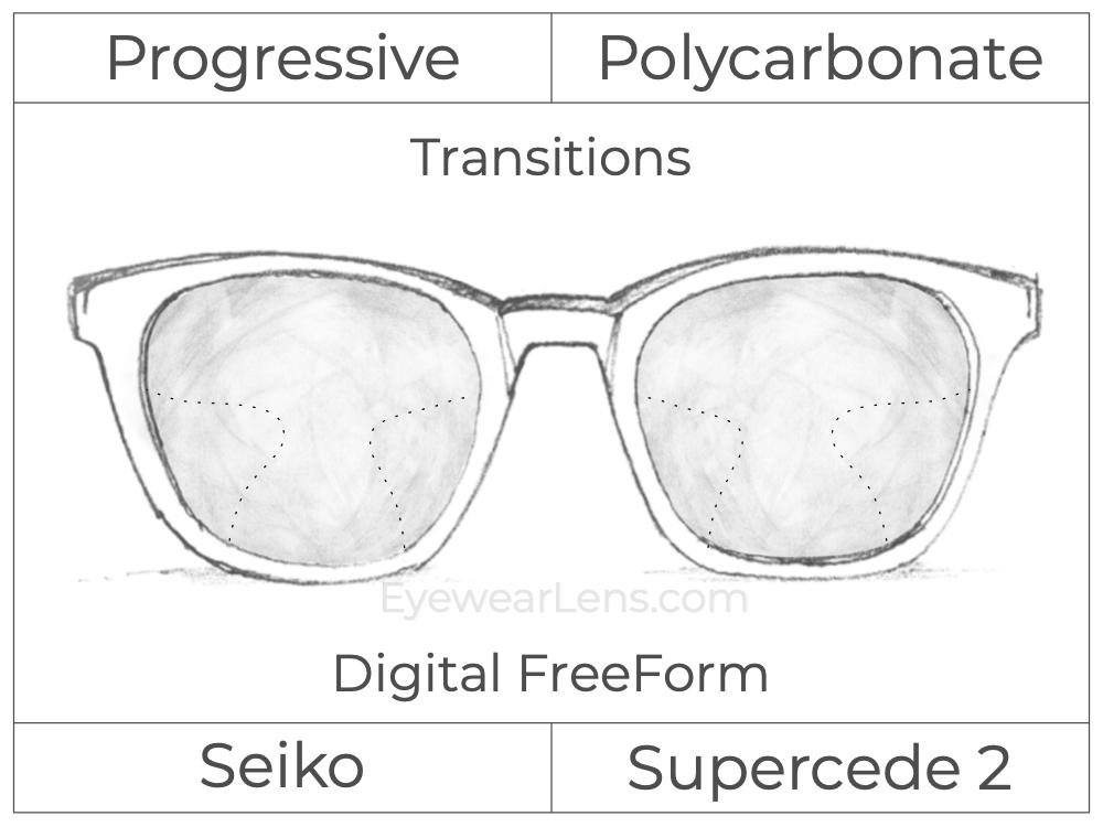 Progressive - Seiko - Supercede 2 - Digital FreeForm - Polycarbonate - Transitions Signature