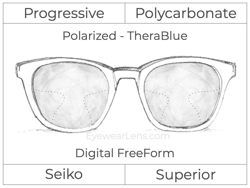 Progressive - Seiko - Superior - Digital FreeForm - Polycarbonate - Polarized - TheraBlue