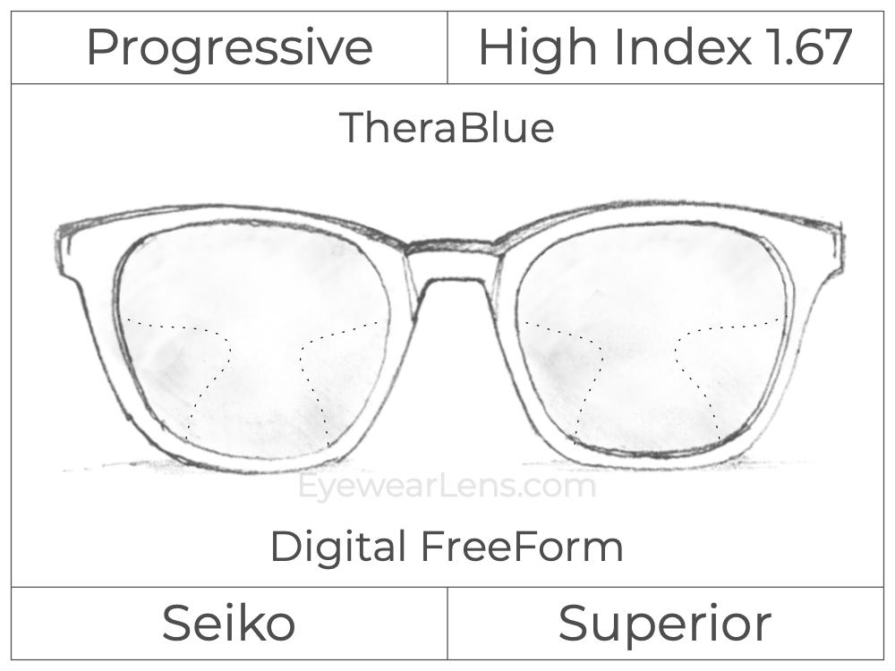 Progressive - Seiko - Superior - Digital FreeForm - High Index 1.67 - TheraBlue