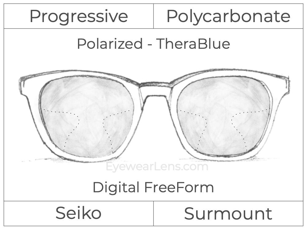 Progressive - Seiko - Surmount - Digital FreeForm - Polycarbonate - Polarized - TheraBlue
