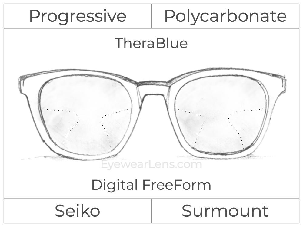 Progressive - Seiko - Surmount - Digital FreeForm - Polycarbonate - TheraBlue