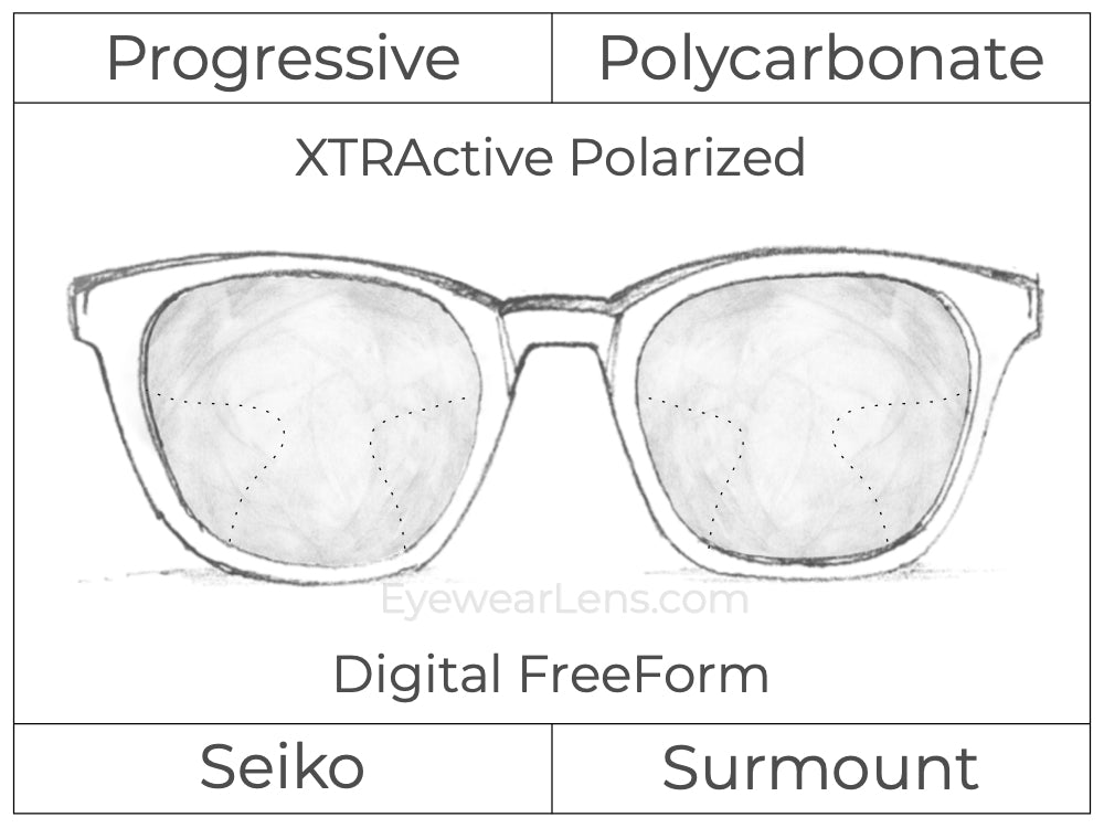 Progressive - Seiko - Surmount - Digital - Polycarbonate - Transitions XTRActive Polarized