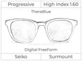 Progressive - Seiko - Surmount - Digital FreeForm - High Index 1.60 - TheraBlue