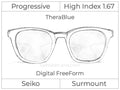 Progressive - Seiko - Surmount - Digital FreeForm - High Index 1.67 - TheraBlue