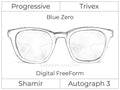 Progressive - Shamir - Autograph 3 - Digital FreeForm - Trivex - Blue Zero
