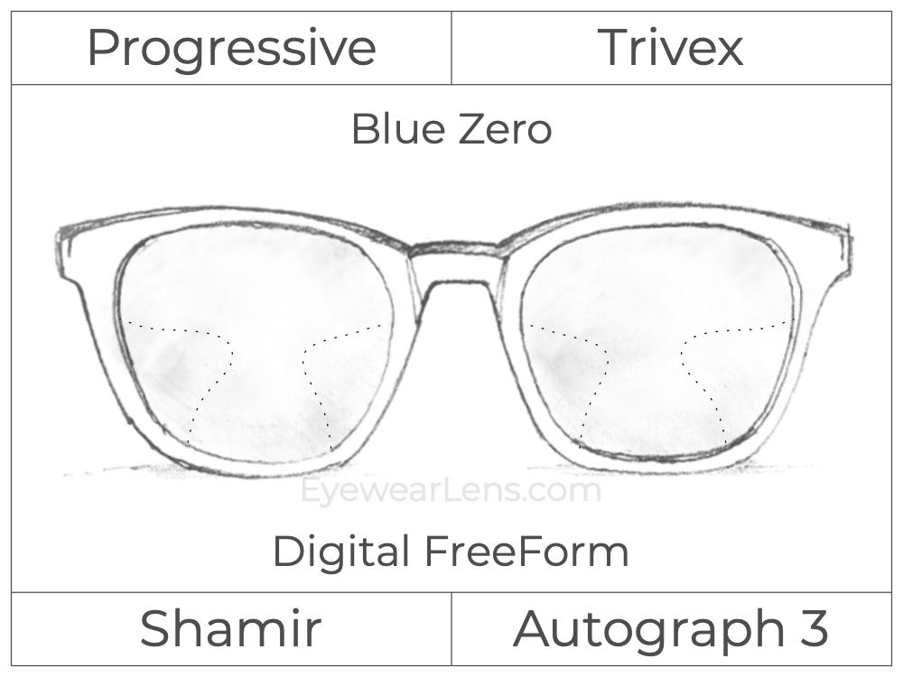 Progressive - Shamir - Autograph 3 - Digital FreeForm - Trivex - Blue Zero