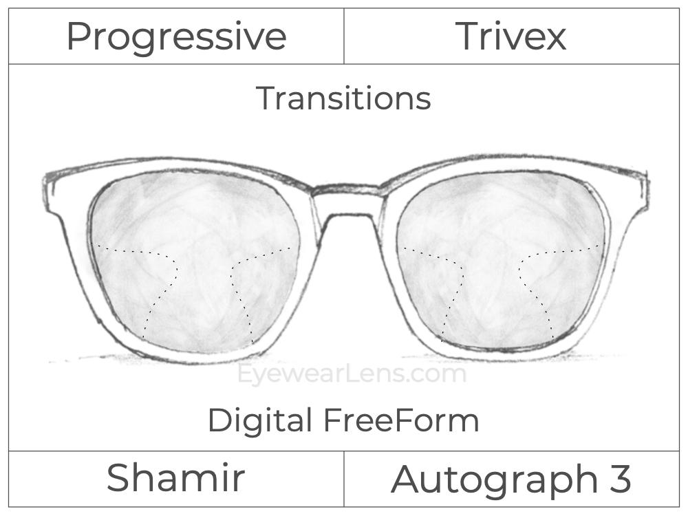 Progressive - Shamir - Autograph 3 - Digital FreeForm - Trivex - Transitions Signature