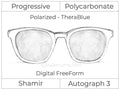Progressive - Shamir - Autograph 3 - Digital FreeForm - Polycarbonate - Polarized - TheraBlue