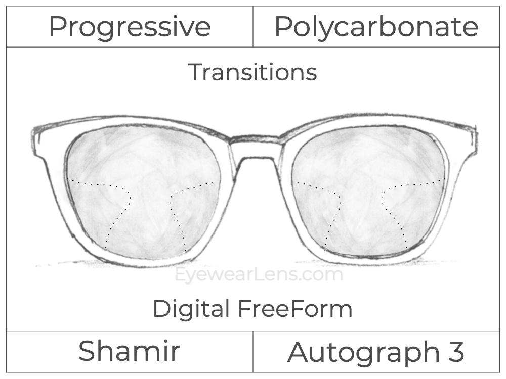 Progressive - Shamir - Autograph 3 - Digital FreeForm - Polycarbonate - Transitions Signature
