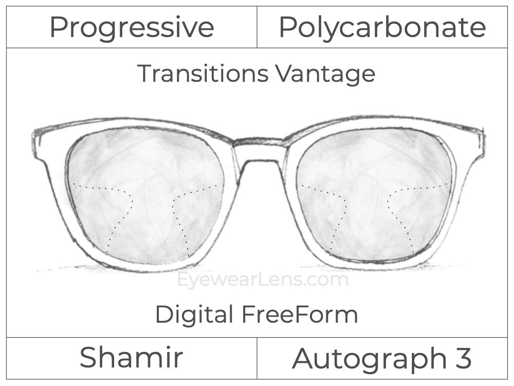 Progressive - Shamir - Autograph 3 - Digital FreeForm - Polycarbonate - Transitions Vantage
