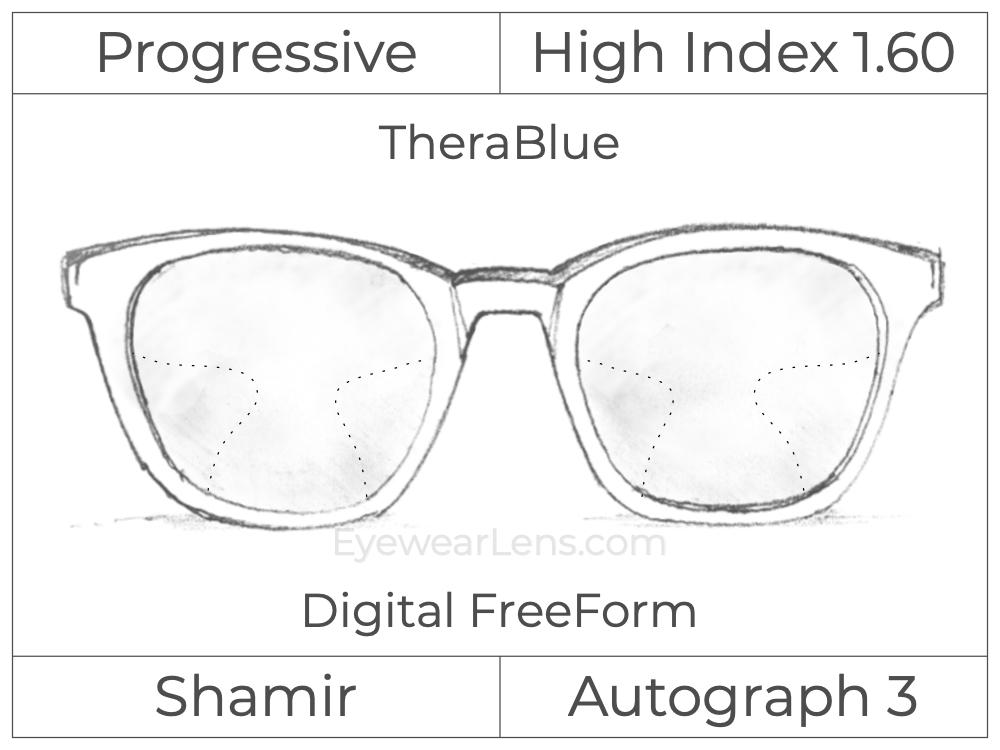 Progressive - Shamir - Autograph 3 - Digital FreeForm - High Index 1.60 - TheraBlue
