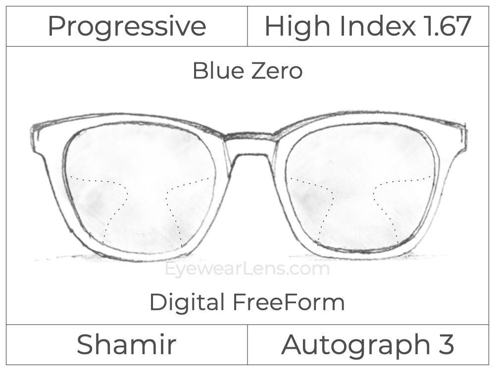 Progressive - Shamir - Autograph 3 - Digital FreeForm - High Index 1.67 - Blue Zero