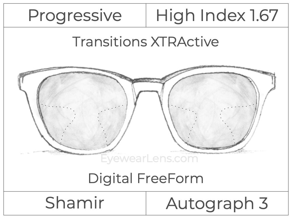 Progressive - Shamir - Autograph 3 - Digital FreeForm - High Index 1.67 - Transitions XTRActive