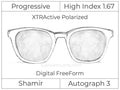 Progressive - Shamir - Autograph 3 - Digital - High Index 1.67 - Transitions XTRActive Polarized
