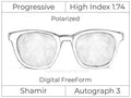 Progressive - Shamir - Autograph 3 - Digital - High Index 1.74 - Polarized