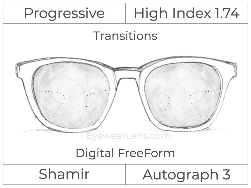 Progressive - Shamir - Autograph 3 - Digital FreeForm - High Index 1.74 - Transitions Signature