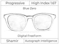 Progressive - Shamir - Autograph Intelligence - Digital - High Index 1.67 - Blue Zero