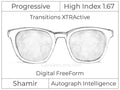 Progressive - Shamir - Autograph Intelligence - Digital - High Index 1.67 - Transitions XTRActive