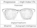 Progressive - Shamir - Autograph Intelligence - Digital - High Index 1.74 - Polarized
