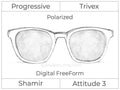 Progressive - Shamir - Attitude 3 - Digital FreeForm - Trivex - Polarized