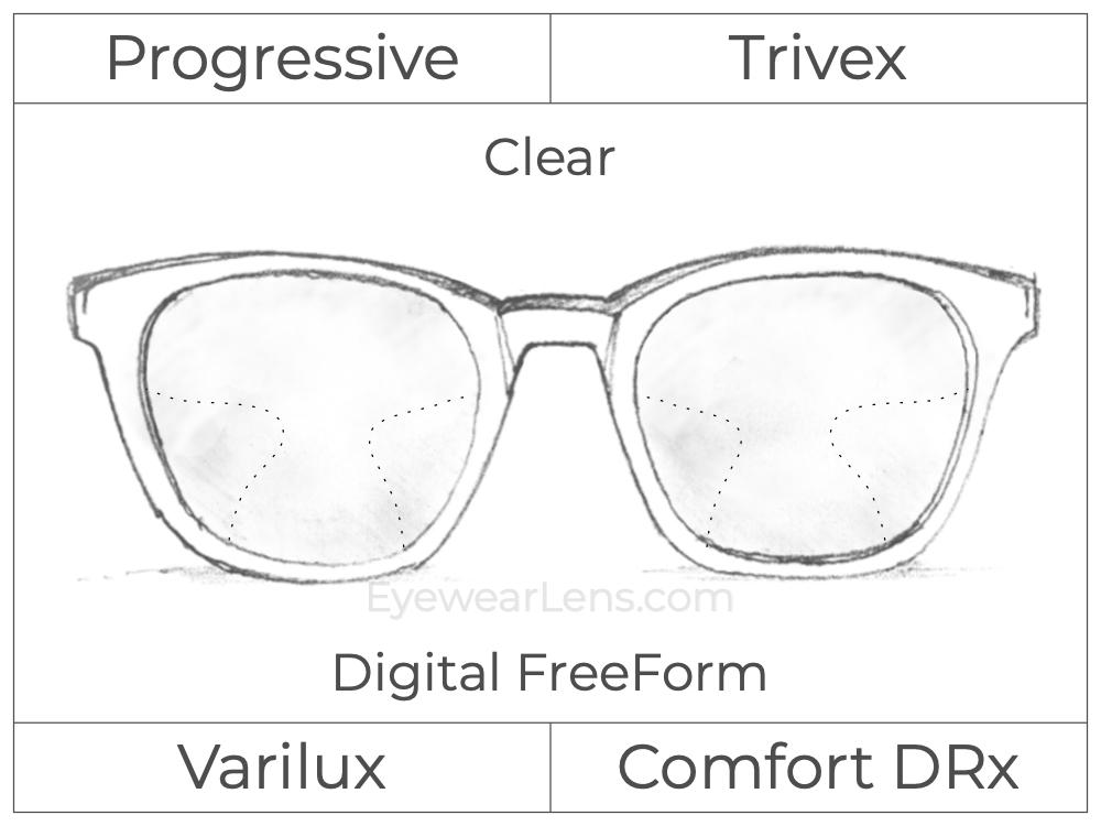 Progressive - Varilux - Comfort DRx - Digital FreeForm - Trivex - Clear
