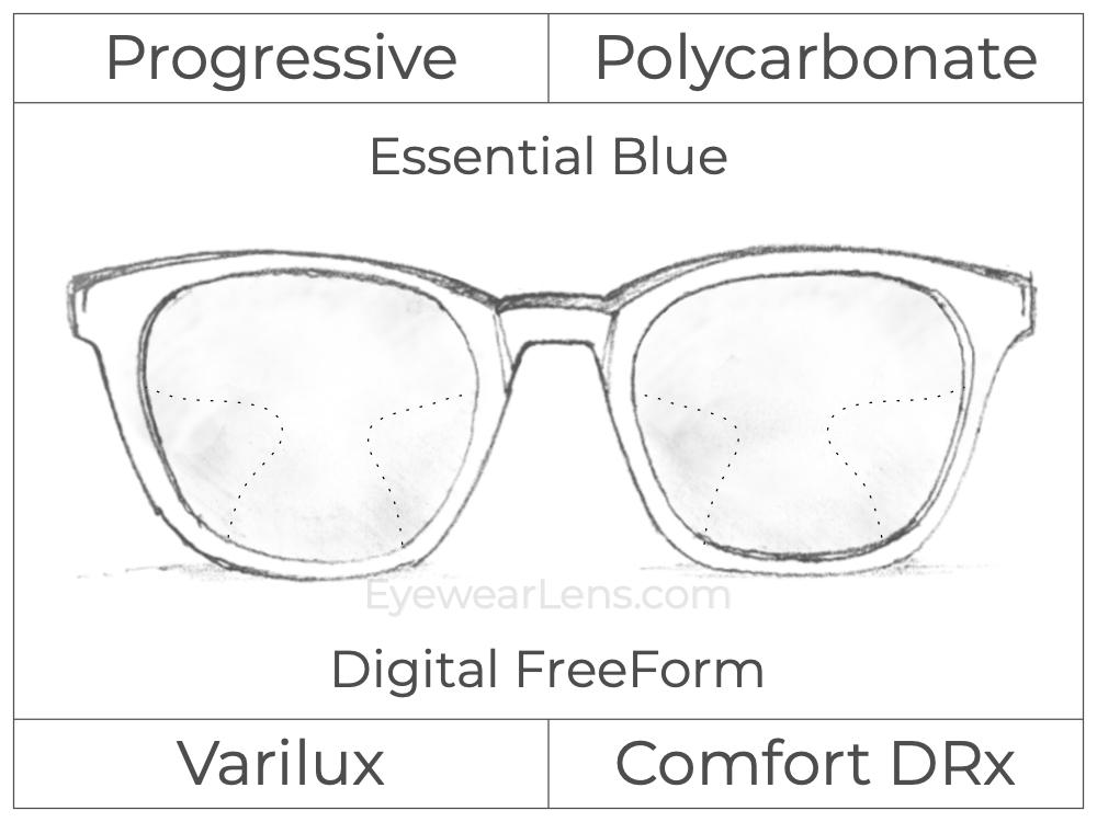 Progressive - Varilux - Comfort DRx - Digital FreeForm - Polycarbonate - Essential Blue Series