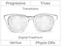 Progressive - Varilux - Physio DRx - Digital FreeForm - Trivex - Transitions Signature