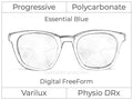 Progressive - Varilux - Physio DRx - Digital FreeForm - Polycarbonate - Smart Blue Filter