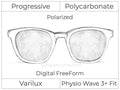 Progressive - Varilux - Physio Wave 3 Fit - Digital FreeForm - Polycarbonate - Polarized