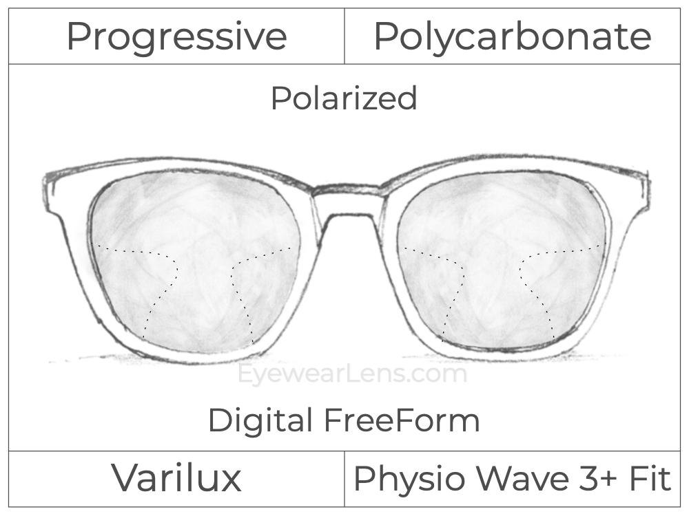 Progressive - Varilux - Physio Wave 3 Fit - Digital FreeForm - Polycarbonate - Polarized
