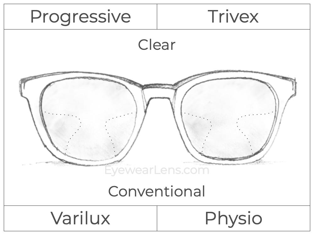 Progressive - Varilux - Physio - Trivex - Clear