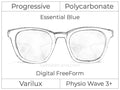 Progressive - Varilux - Physio Wave 3 - Digital FreeForm - Polycarbonate - Smart Blue Filter