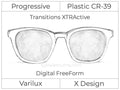 Progressive - Varilux - X Design - Digital FreeForm - Plastic - Transitions XTRActive