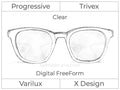 Progressive - Varilux - X Design - Digital FreeForm - Trivex - Clear
