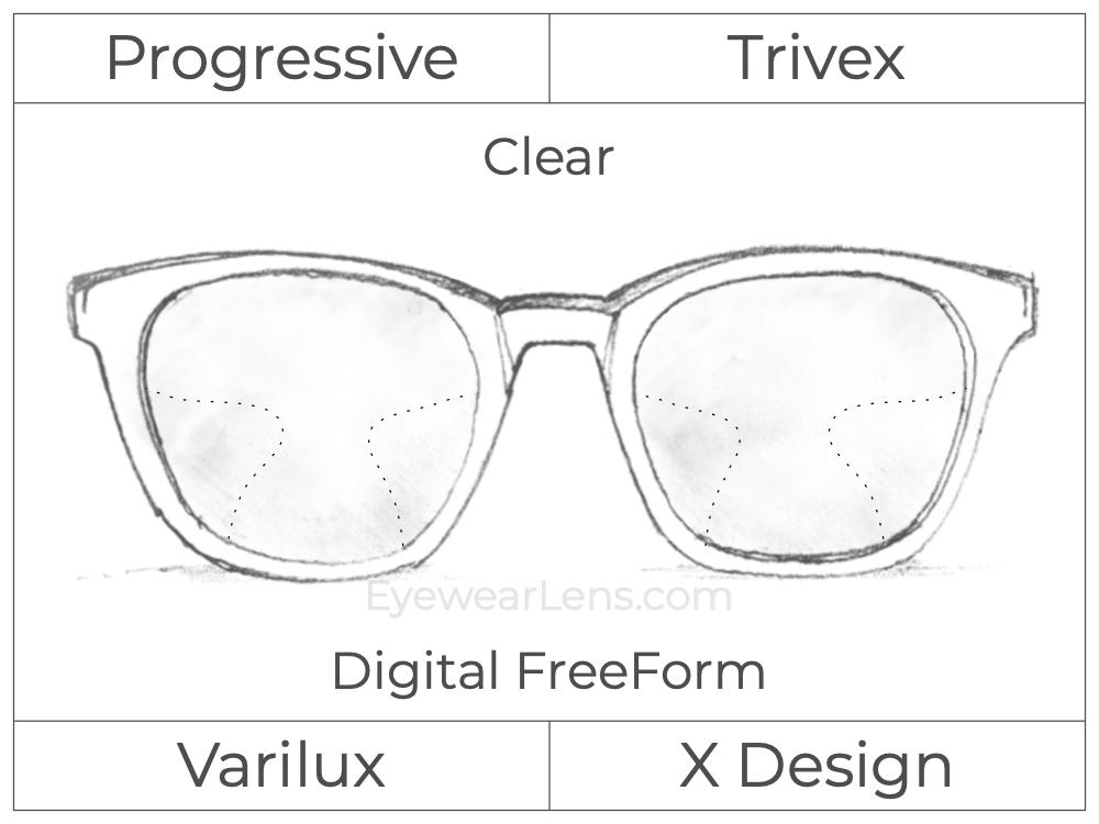 Progressive - Varilux - X Design - Digital FreeForm - Trivex - Clear