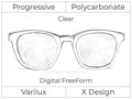 Progressive - Varilux - X Design - Digital FreeForm - Polycarbonate - Clear