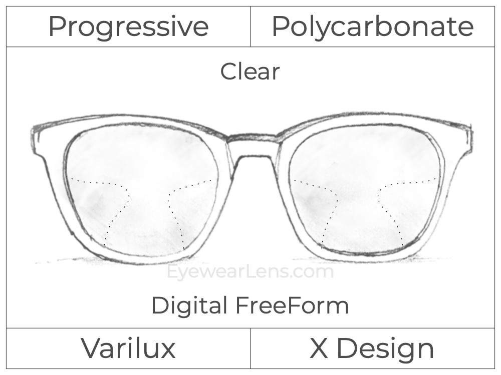 Progressive - Varilux - X Design - Digital FreeForm - Polycarbonate - Clear